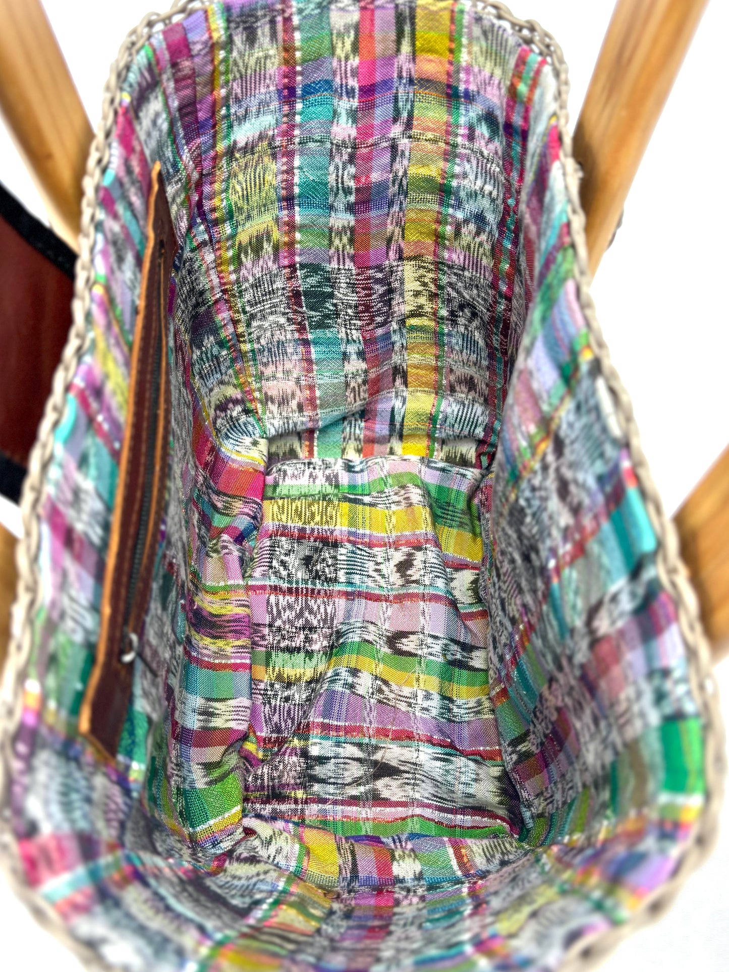 Woven Beach Collection - Large w/ Wooden Handle - Taupe