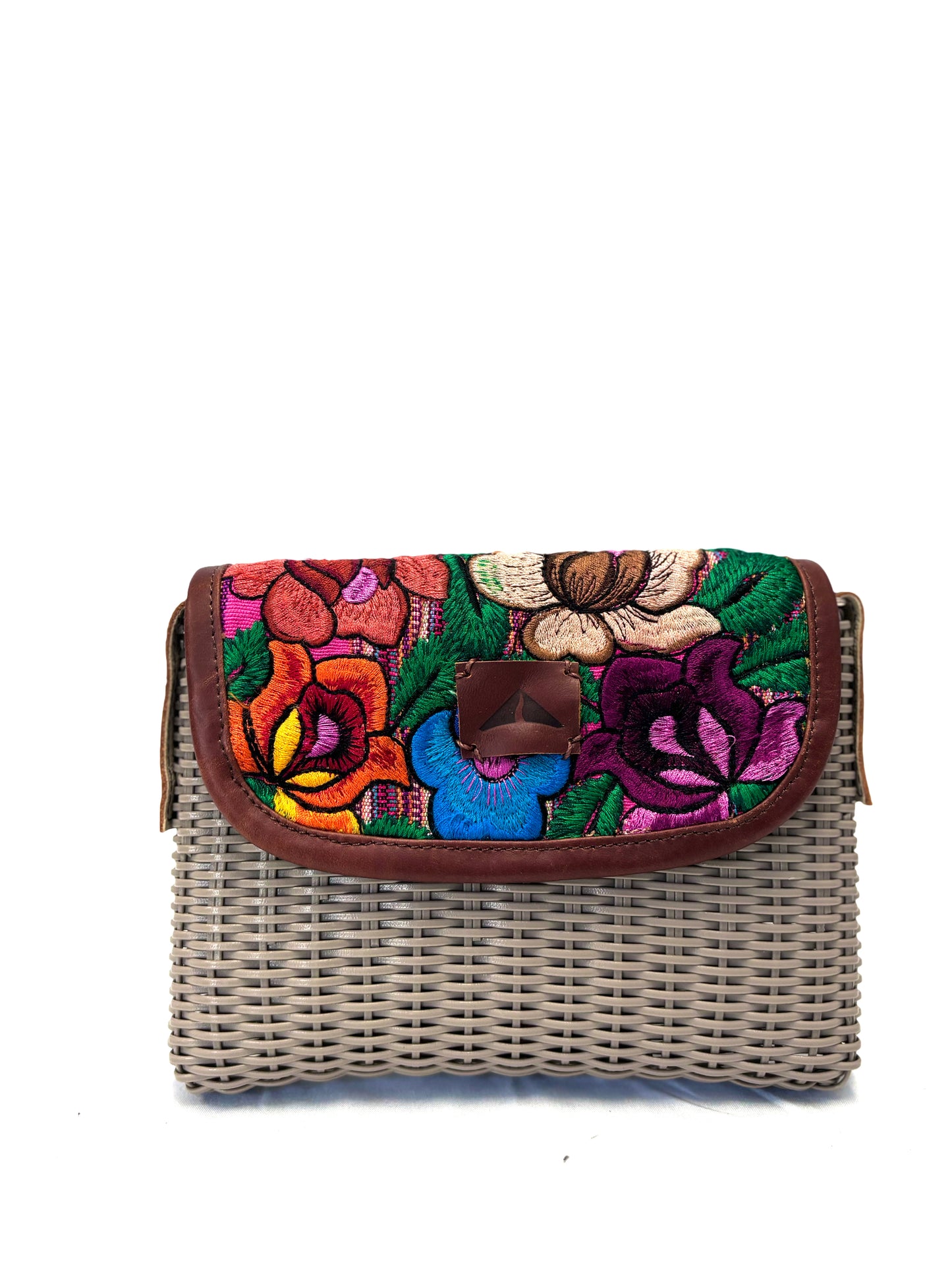 Woven Beach Collection - Taupe - Mini w/ Fabric