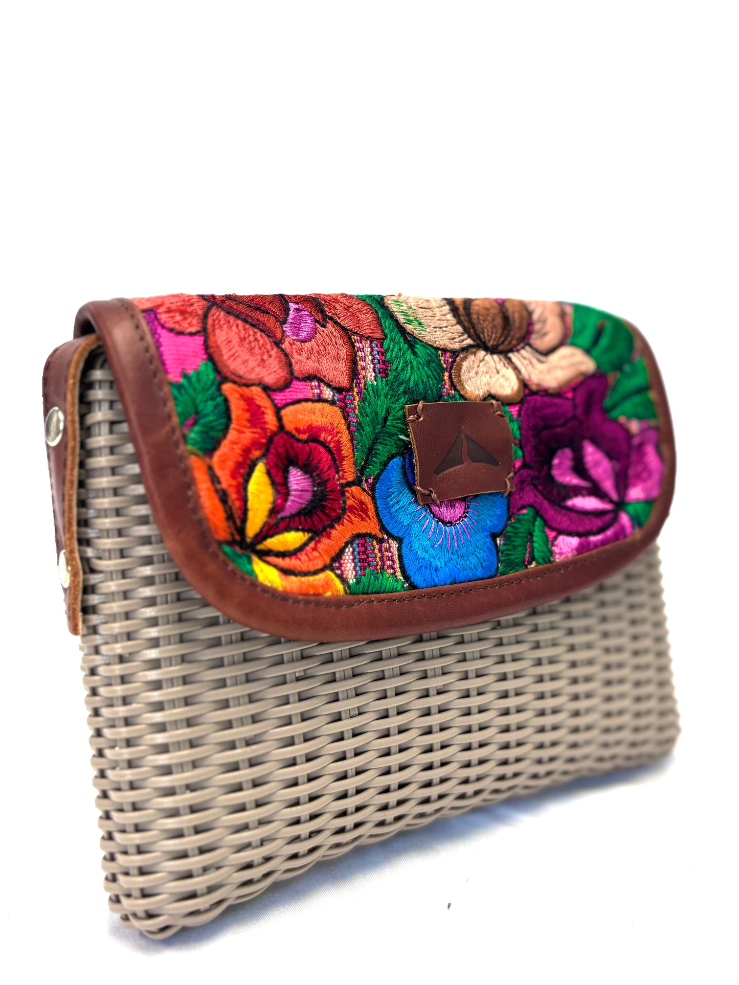 Woven Beach Collection - Taupe - Mini w/ Fabric