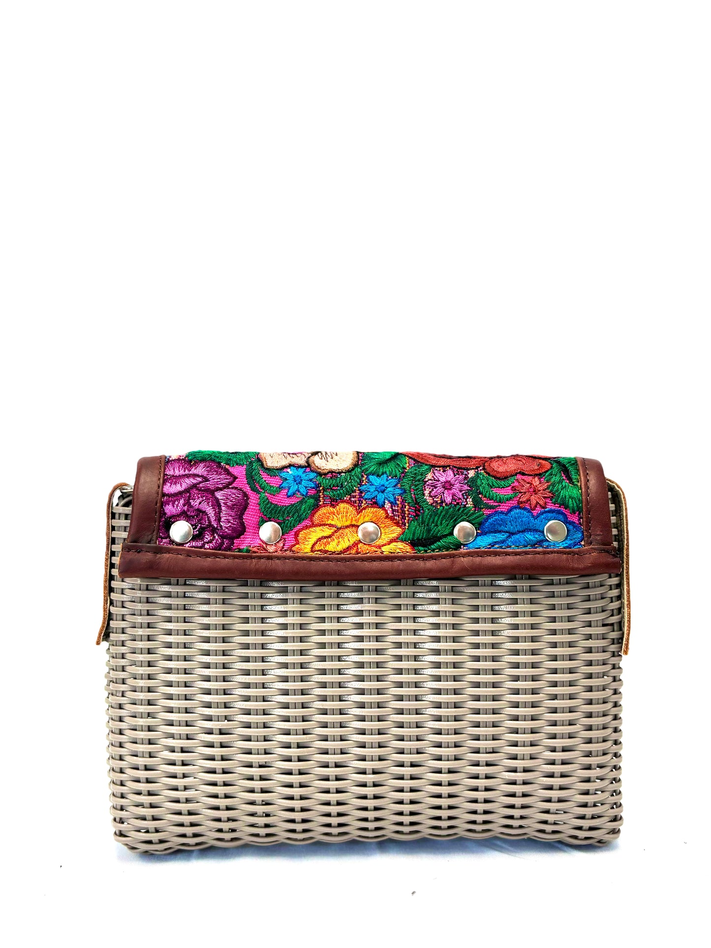 Woven Beach Collection - Taupe - Mini w/ Fabric