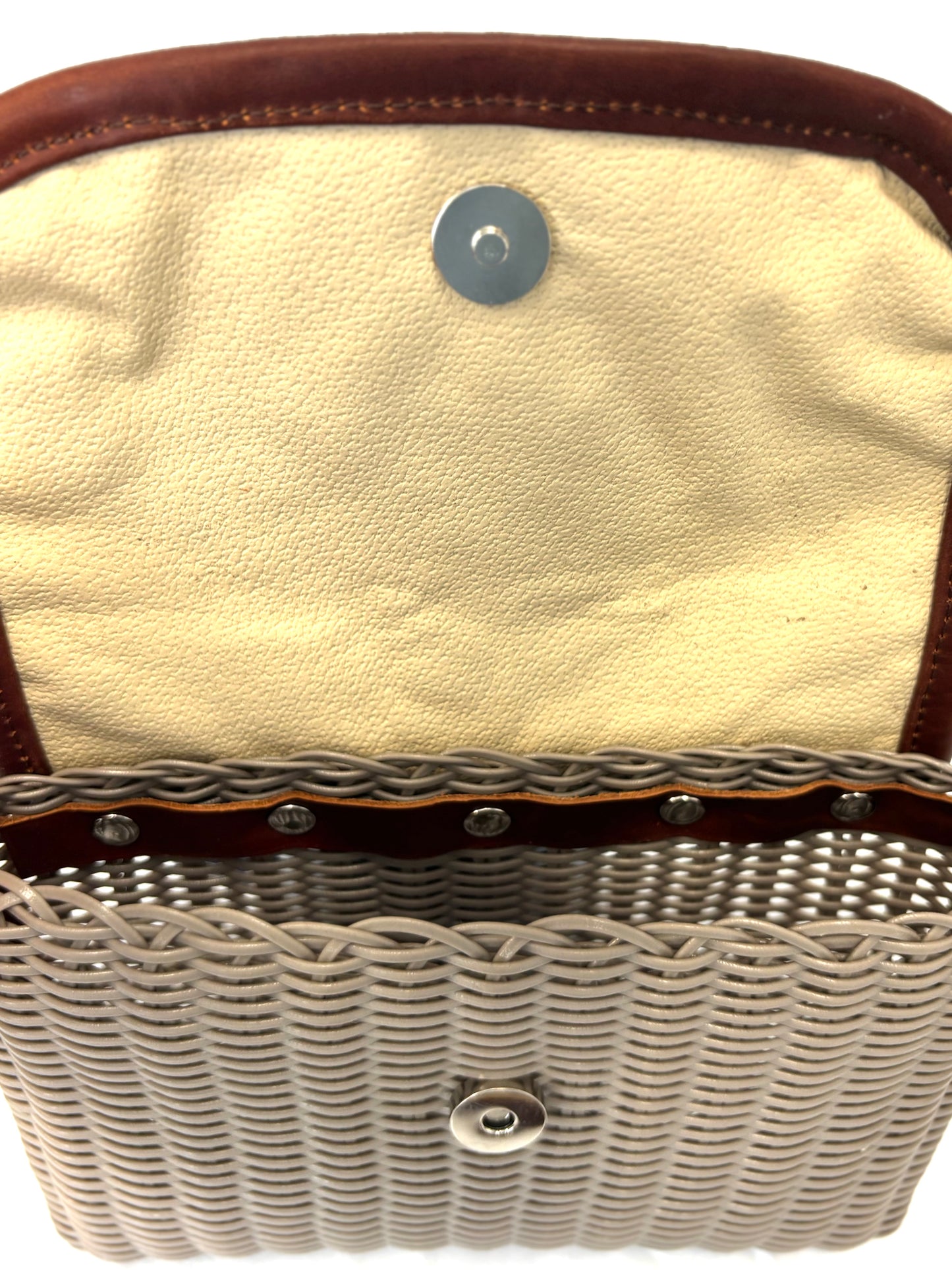Woven Beach Collection - Taupe - Mini w/ Fabric