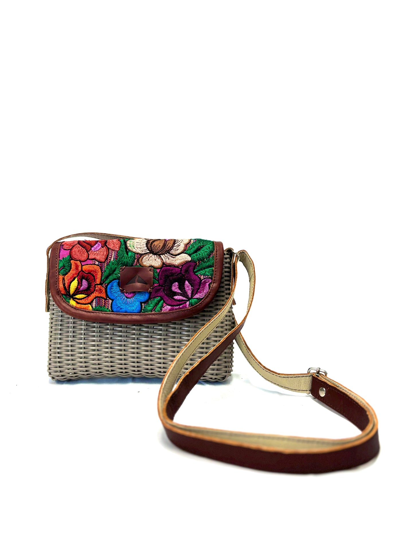 Woven Beach Collection - Taupe - Mini w/ Fabric