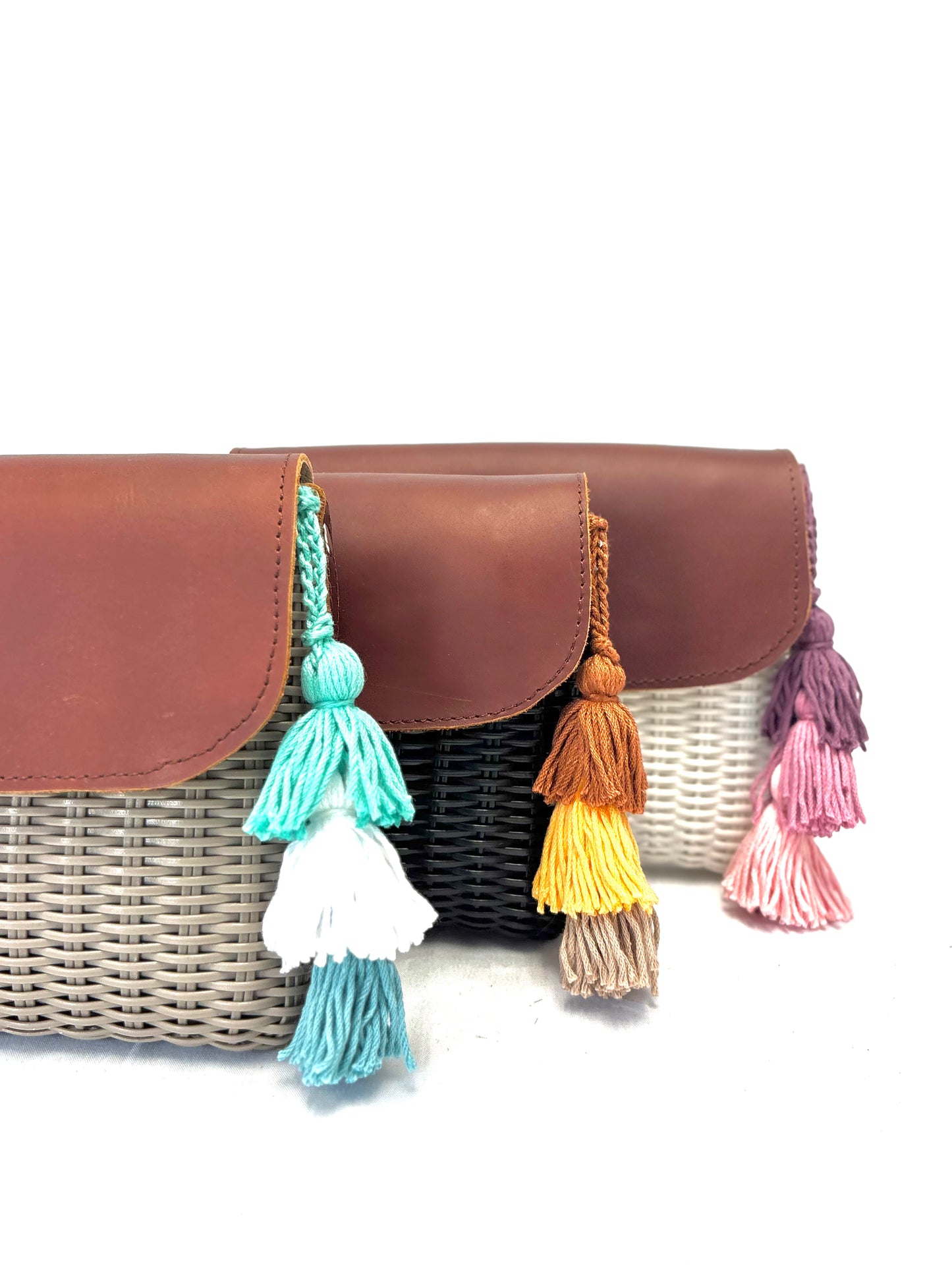 Woven Beach Collection - Mini w/ Mocha Leather Accent