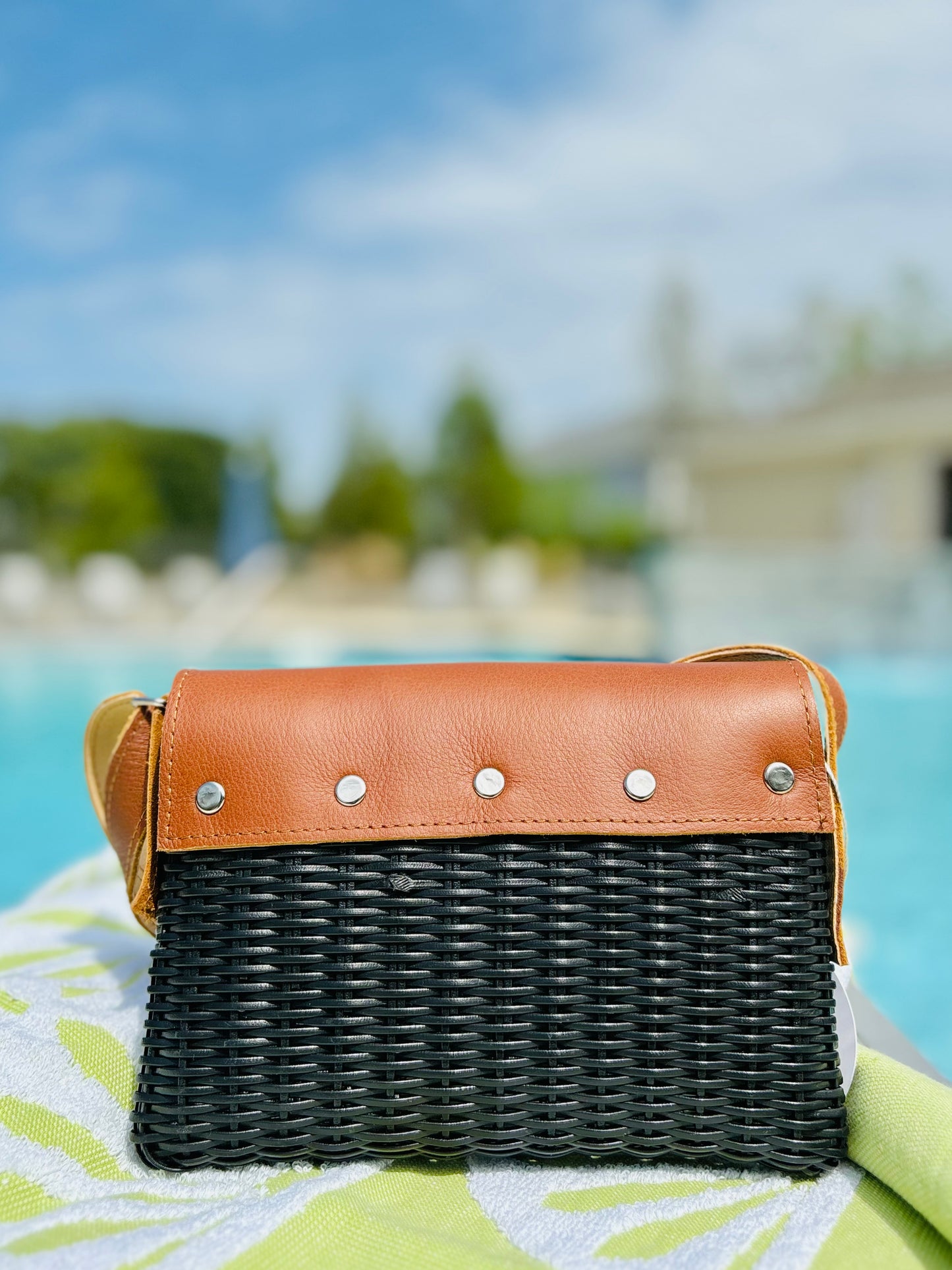 Woven Beach Collection - Mini w/ Sandalwood Leather Accent