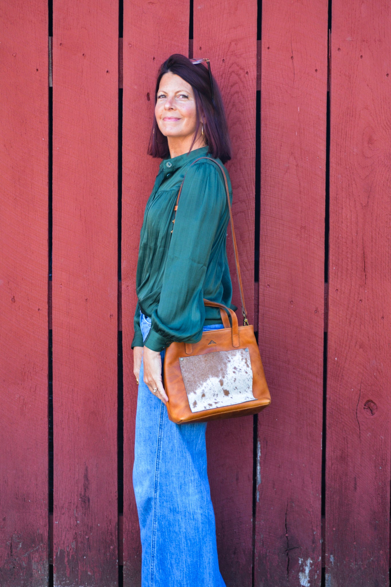 The Perfect Leather Handbag w/ Cowhide Pocket