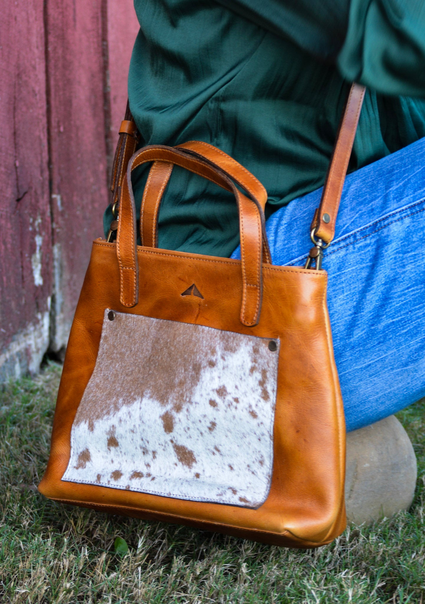 The Perfect Leather Handbag w/ Cowhide Pocket
