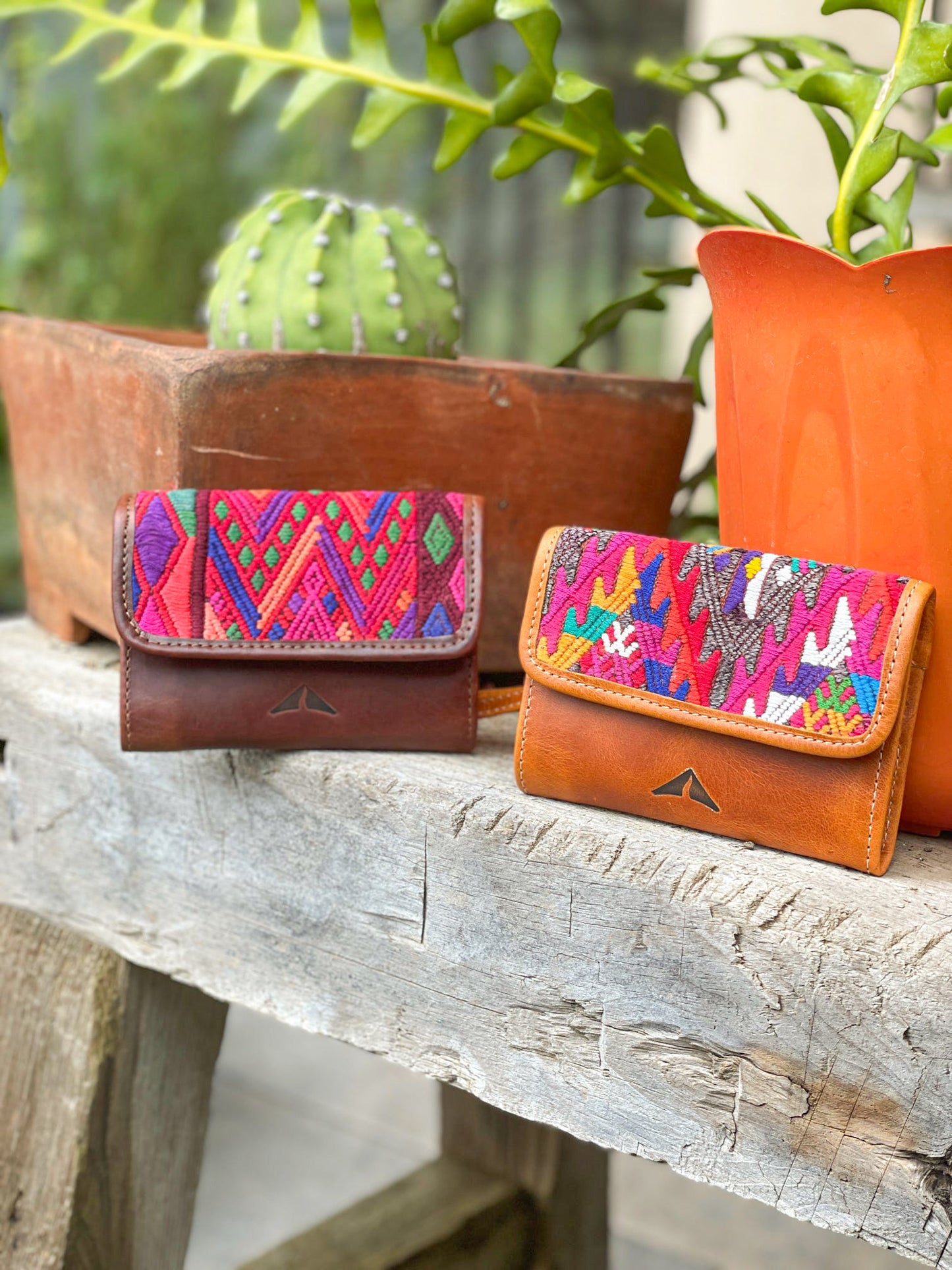 Small Artisan Textile & Leather Wallet