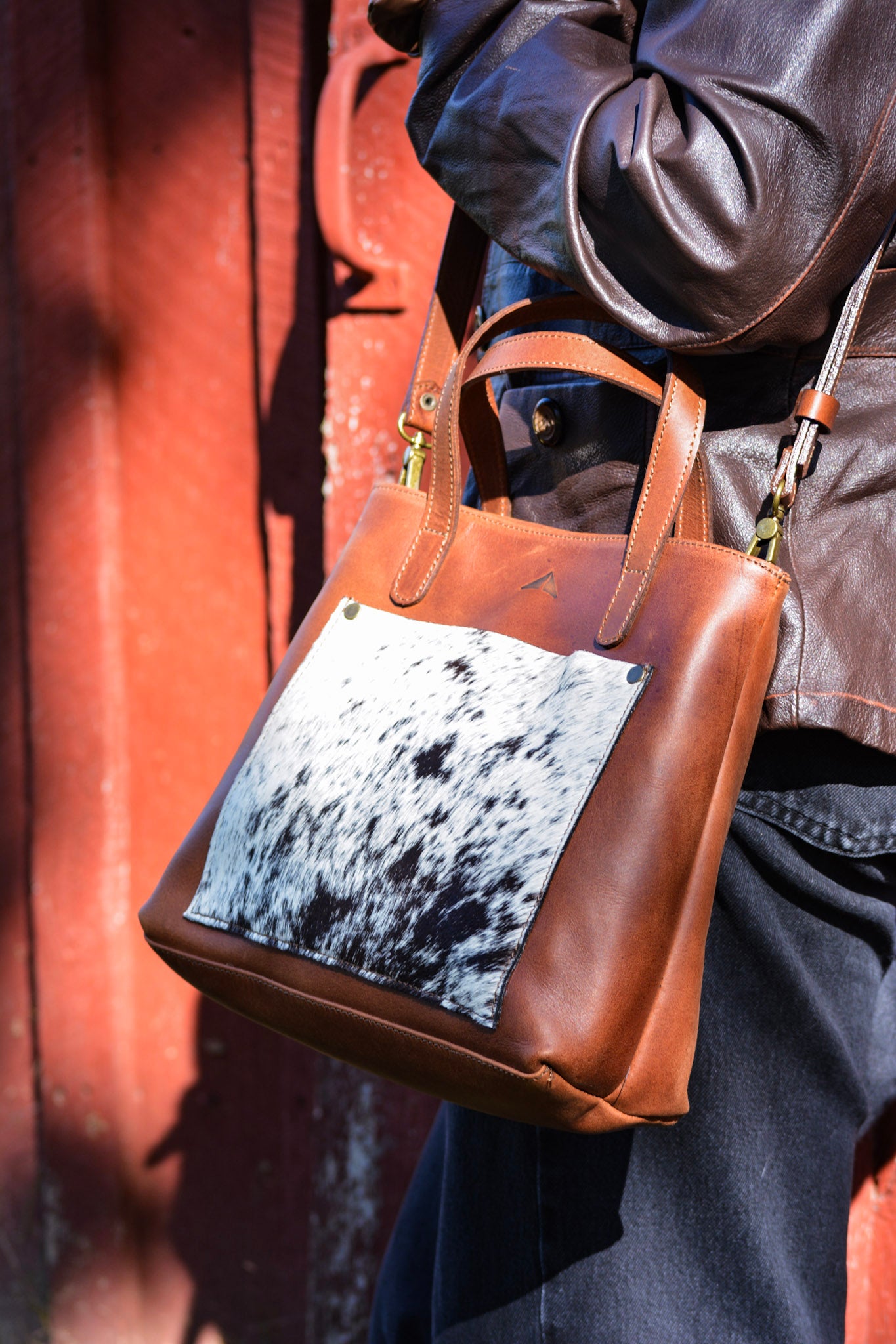 The Perfect Leather Handbag w/ Cowhide Pocket