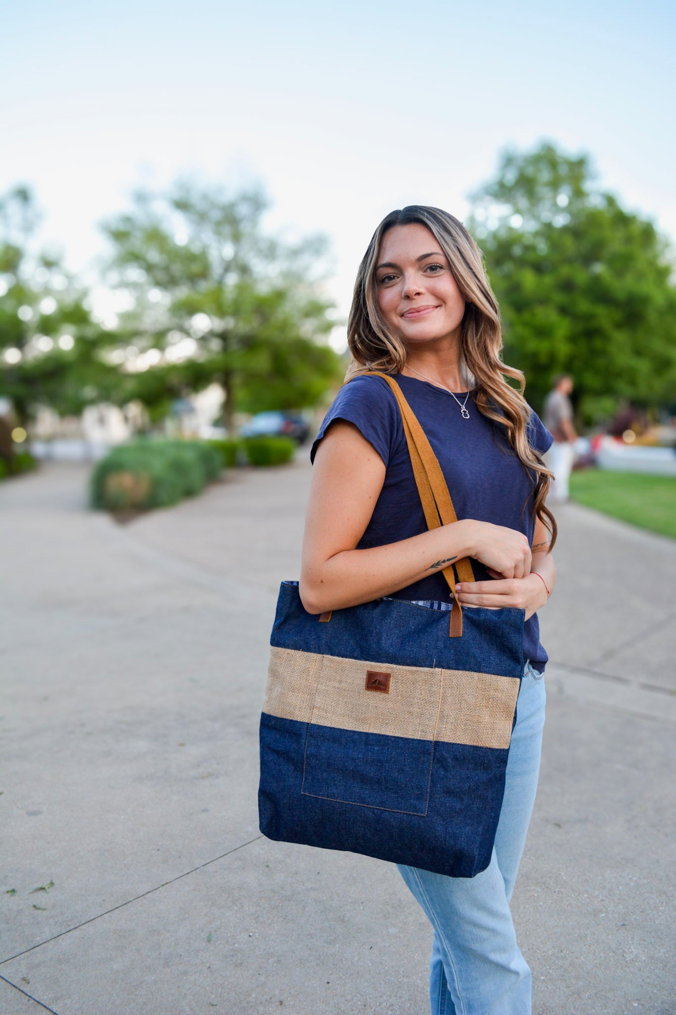 Denim & Burlap Bucket