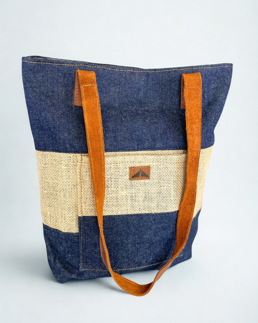 Denim & Burlap Bucket