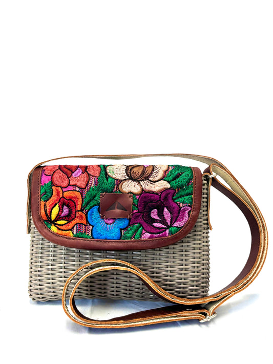 Woven Beach Collection - Taupe - Mini w/ Fabric