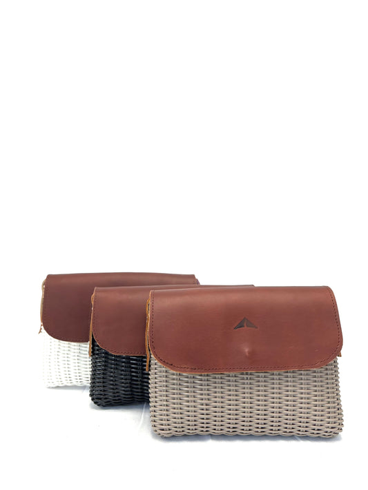 Woven Beach Collection - Mini w/ Mocha Leather Accent