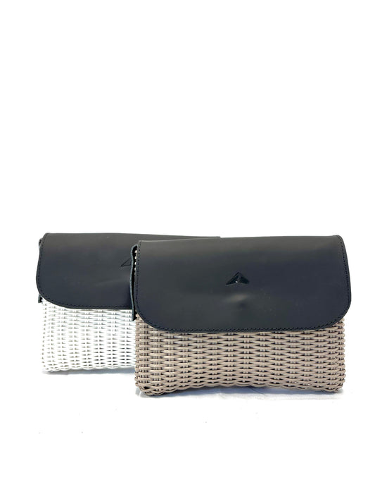 Woven Beach Collection - Mini w/ Black Leather Accent