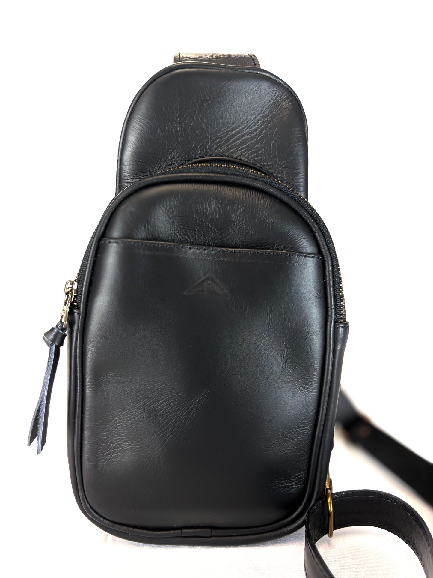 Leather Crossbody Pouch - Midnight Black