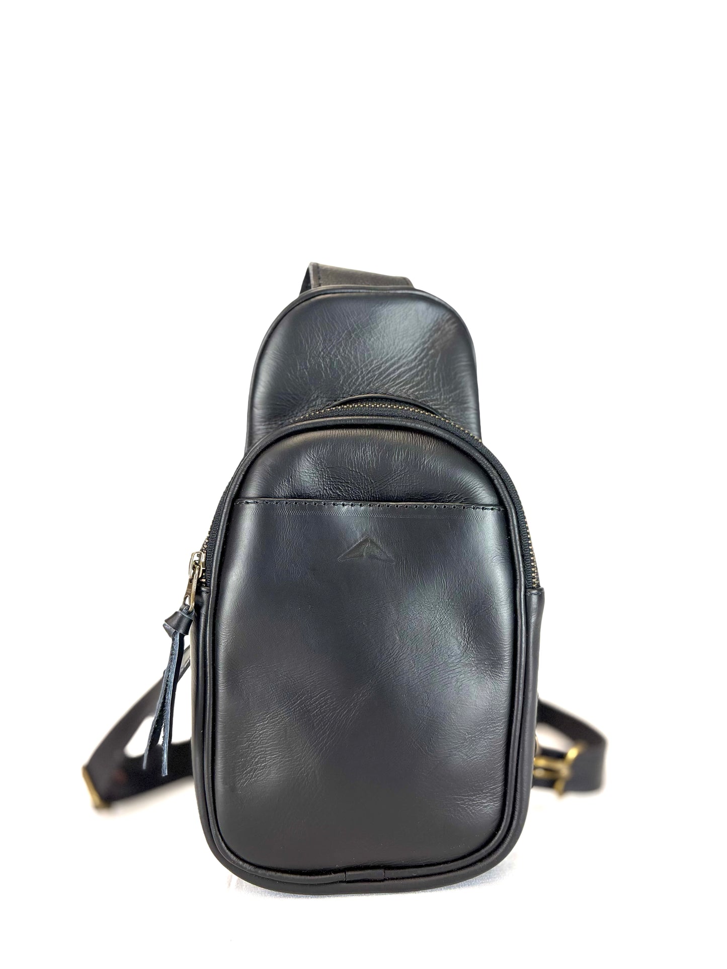 Leather Crossbody Pouch - Midnight Black