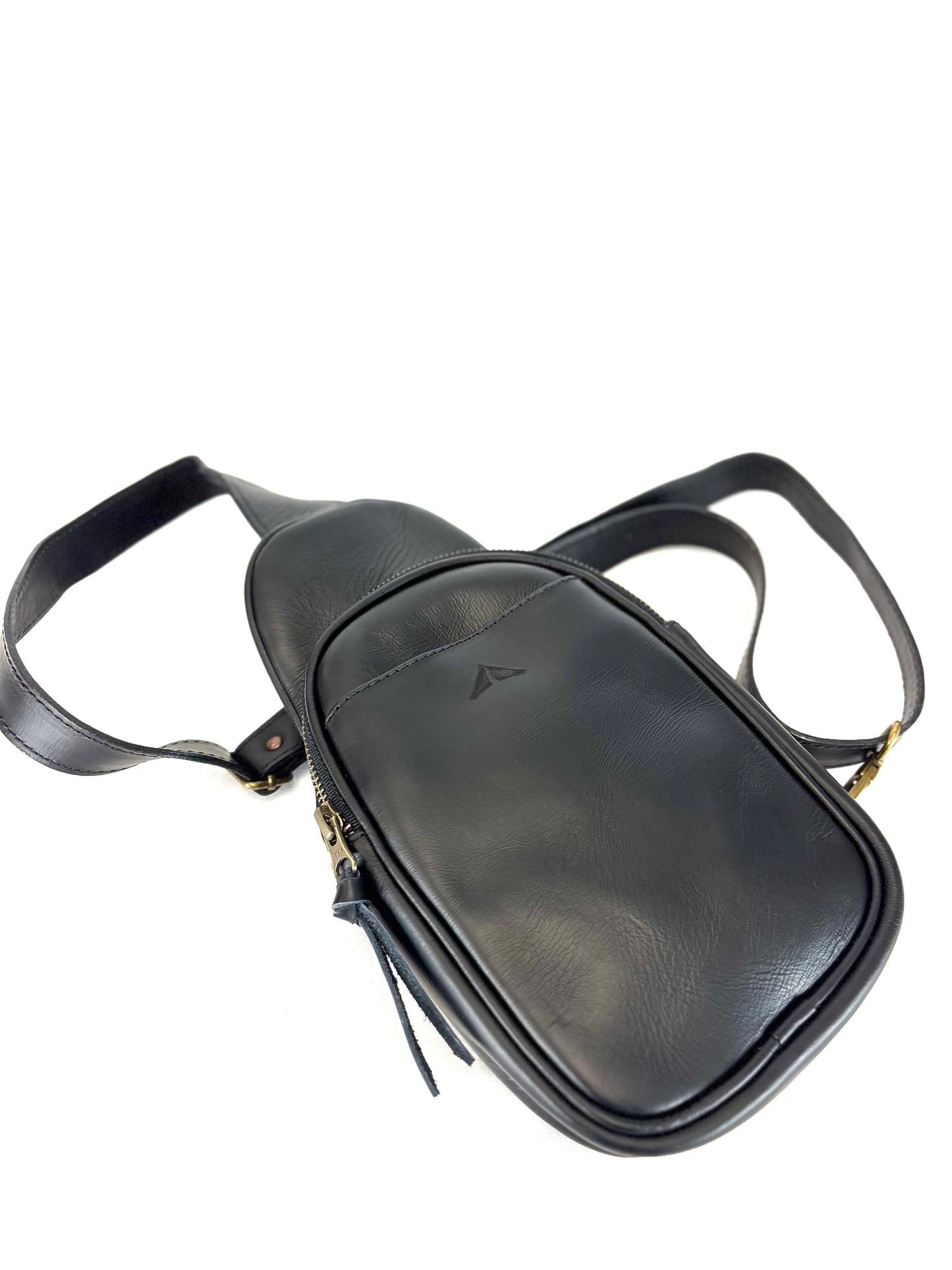 Leather Crossbody Pouch - Midnight Black
