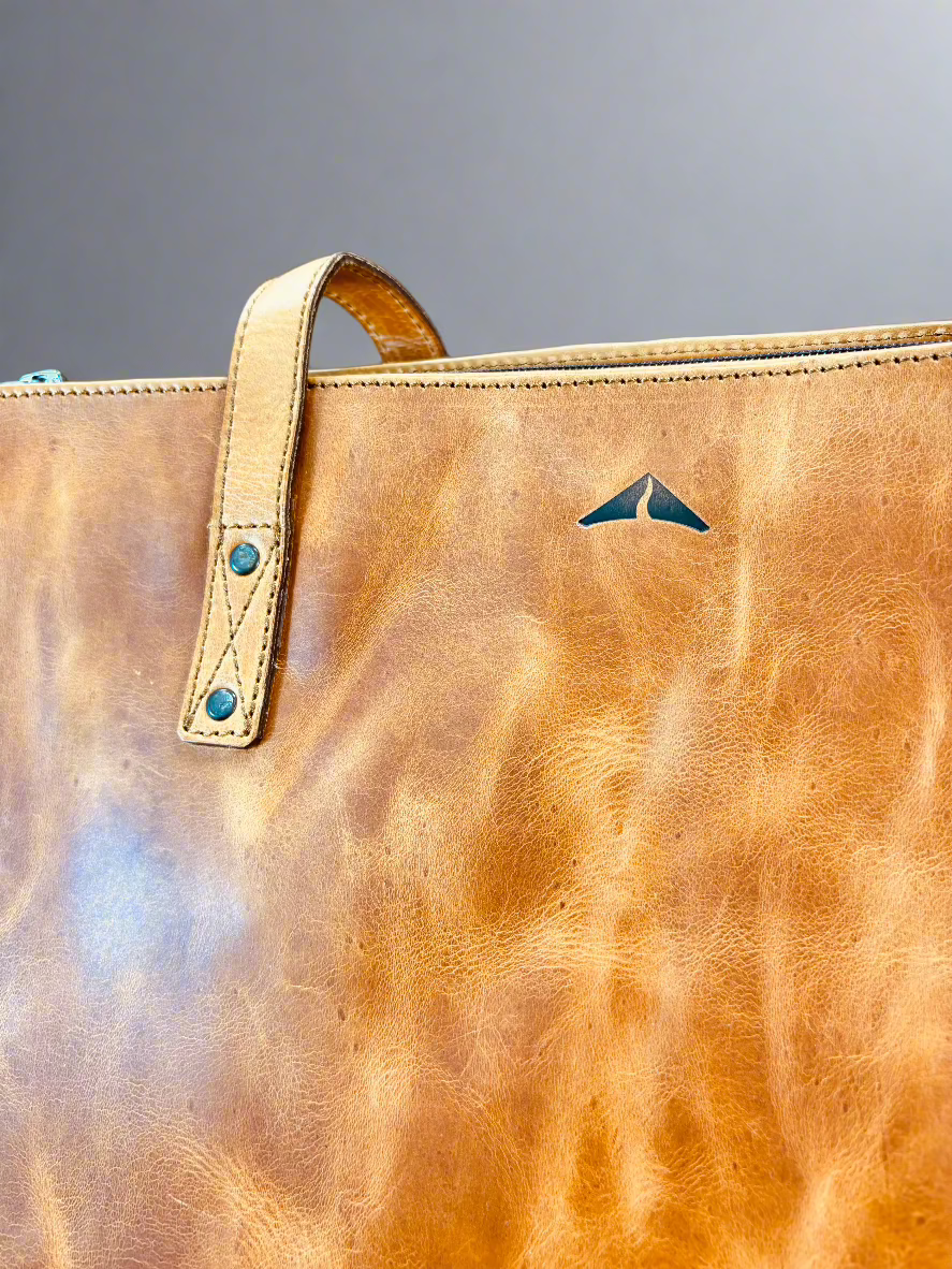 Full Grain Leather Tote - Camel