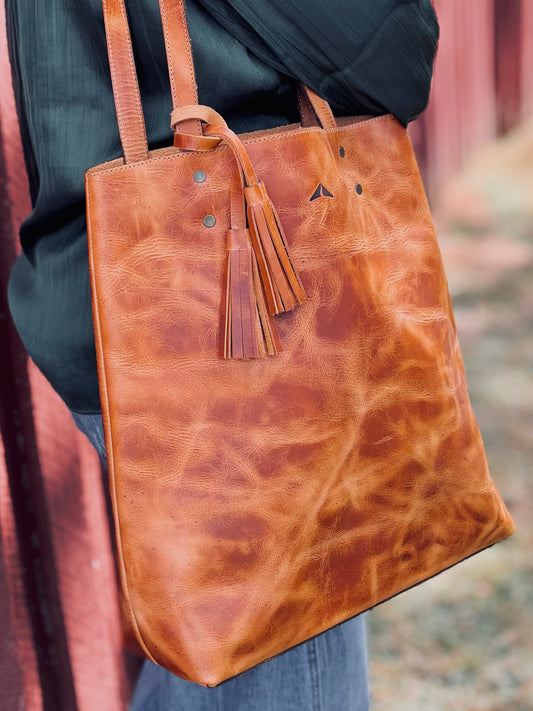 Classic Leather Bucket - Camel