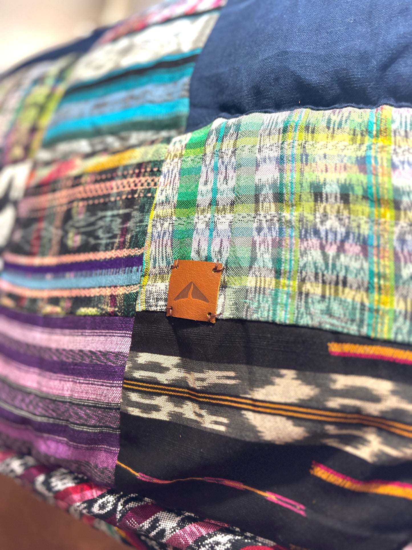 Patchwork Blanket - Olive Green Velvet Backing