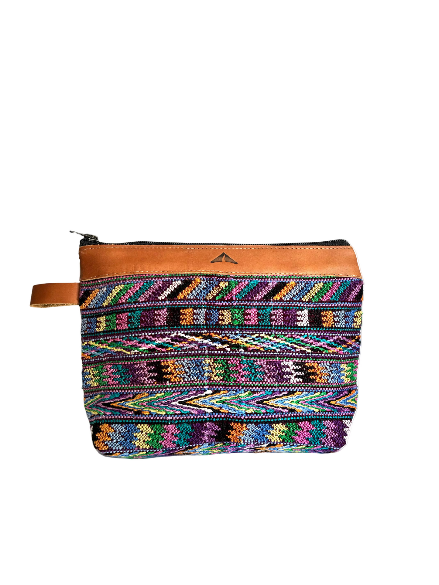 Cosmetic Bag with Leather Trim - Camel Trim