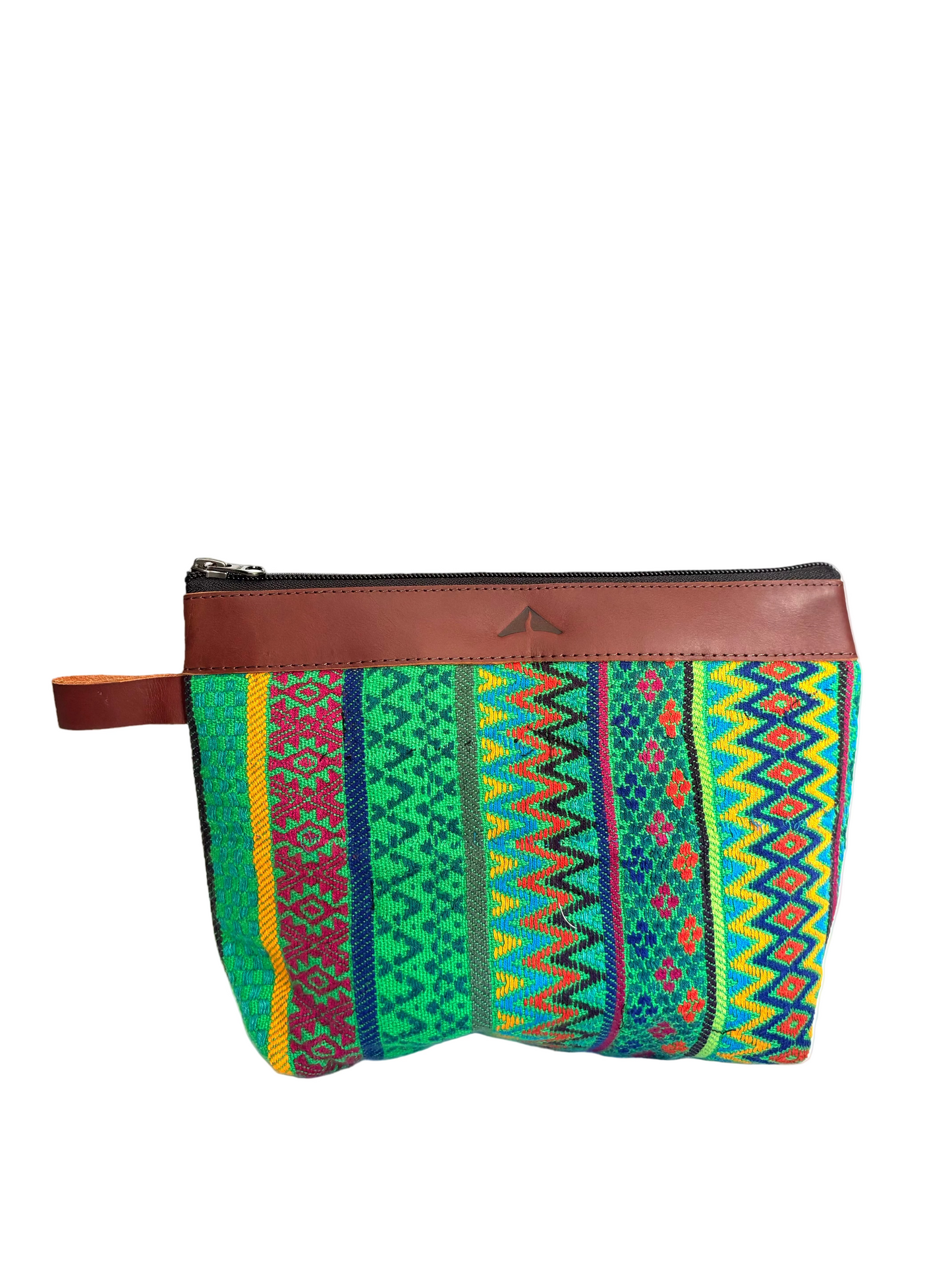 Cosmetic Bag with Leather Trim - Mocha Trim