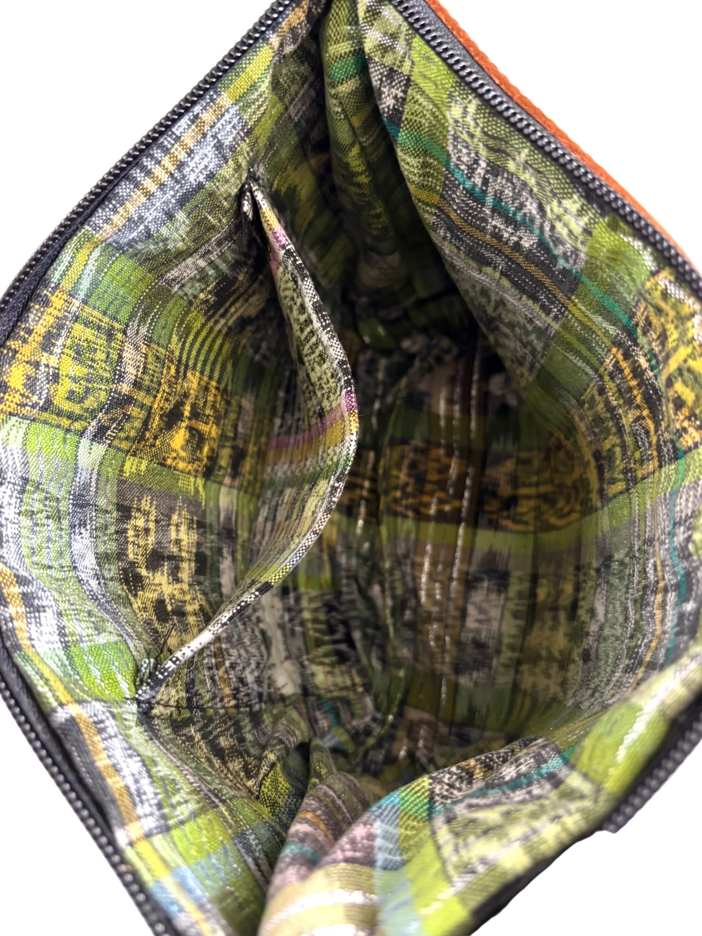 Cosmetic Bag with Leather Trim - Mocha Trim