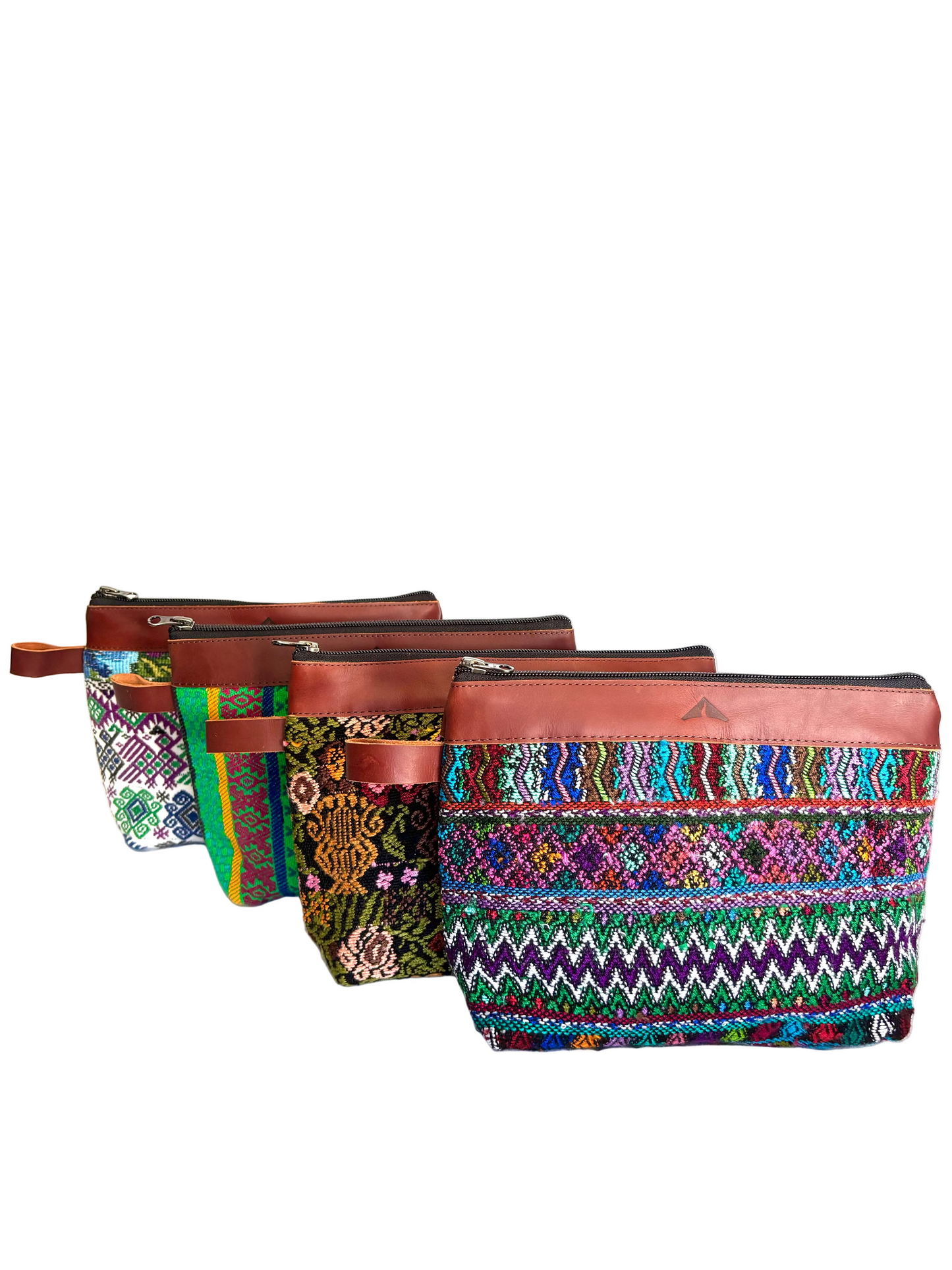 Cosmetic Bag with Leather Trim - Mocha Trim