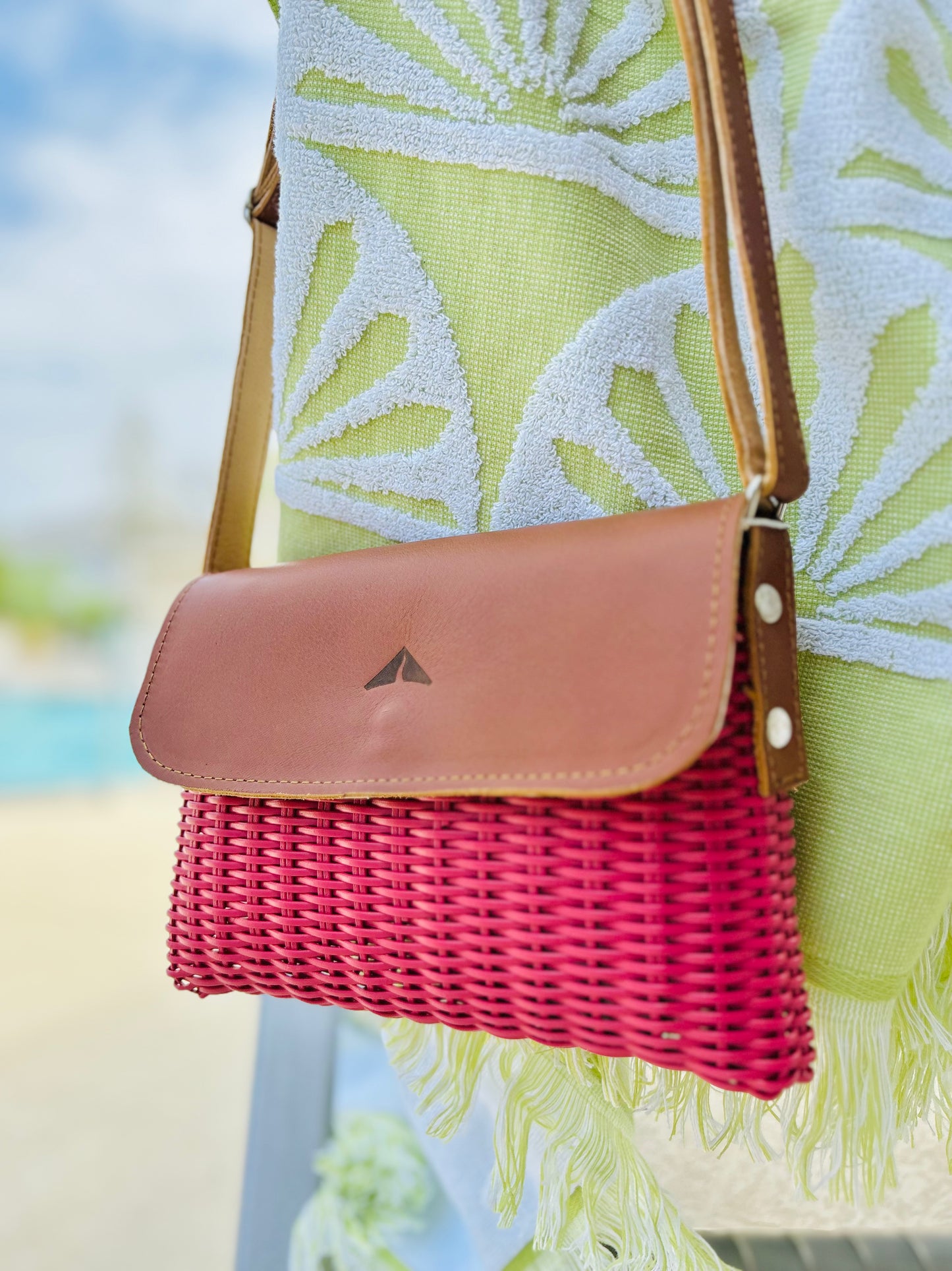 Woven Beach Collection - Mini w/ Sandalwood Leather Accent