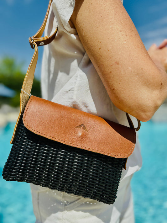 Woven Beach Collection - Mini w/ Sandlewood Leather Accent