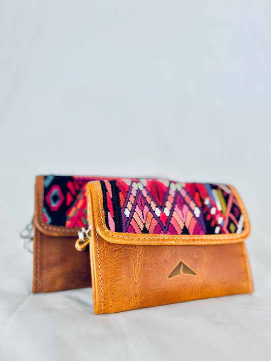 Small Artisan Textile & Leather Wallet