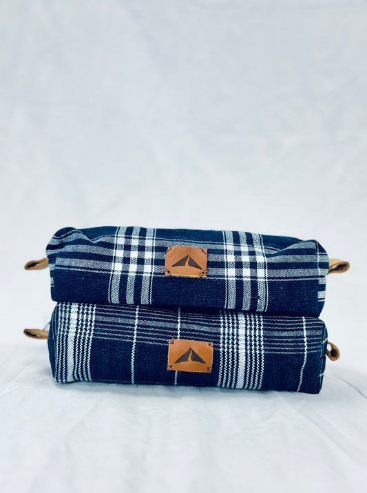 The Essentials Pouch - the Blue & White Plaid