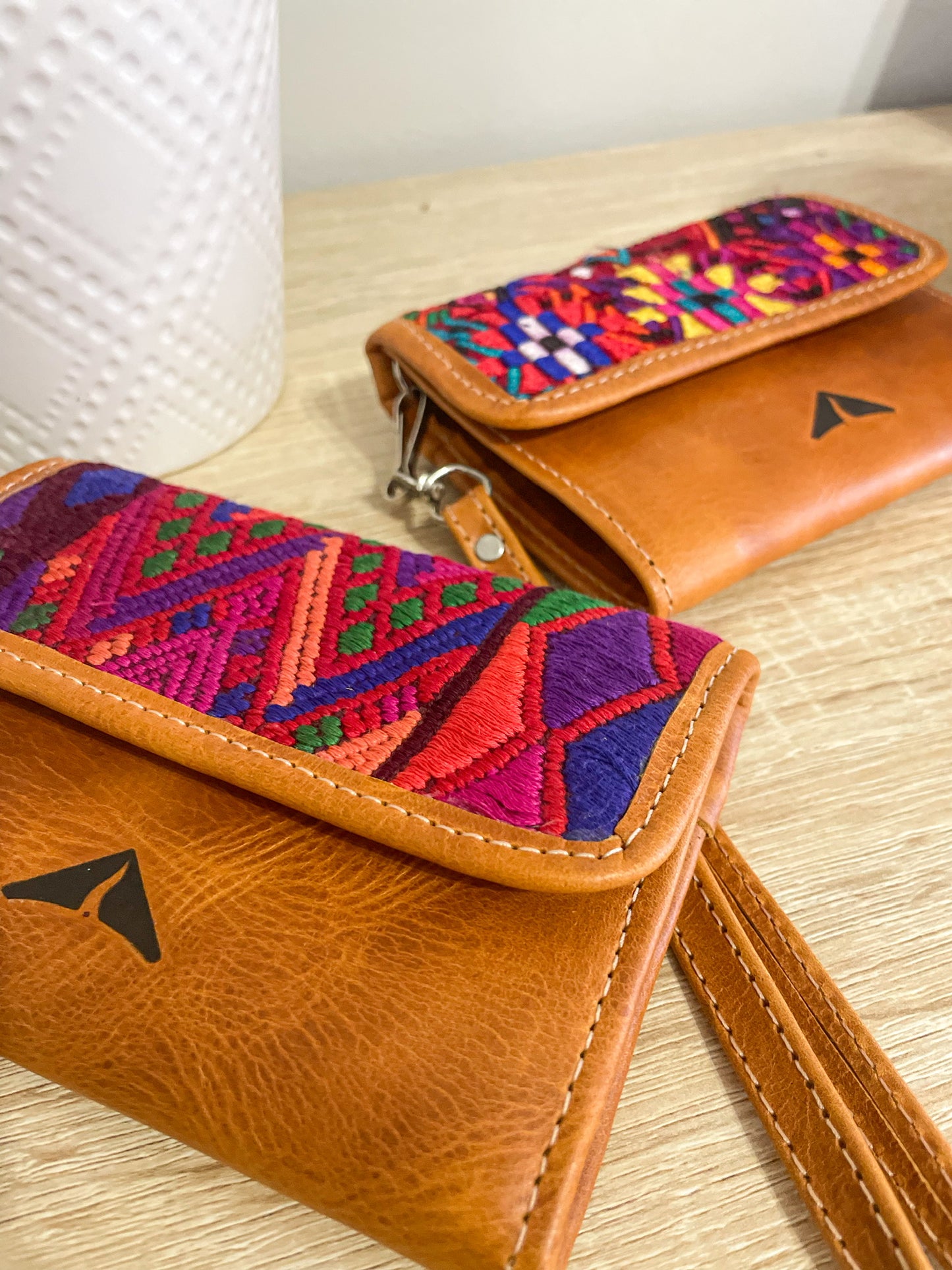 Small Artisan Textile & Leather Wallet