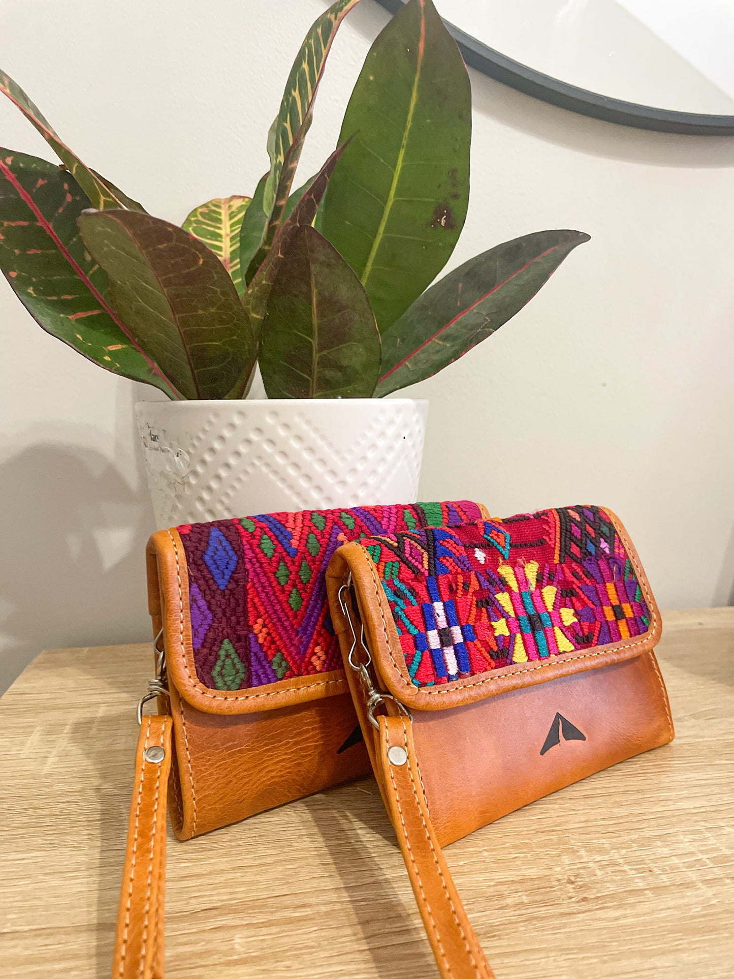 Small Artisan Textile & Leather Wallet