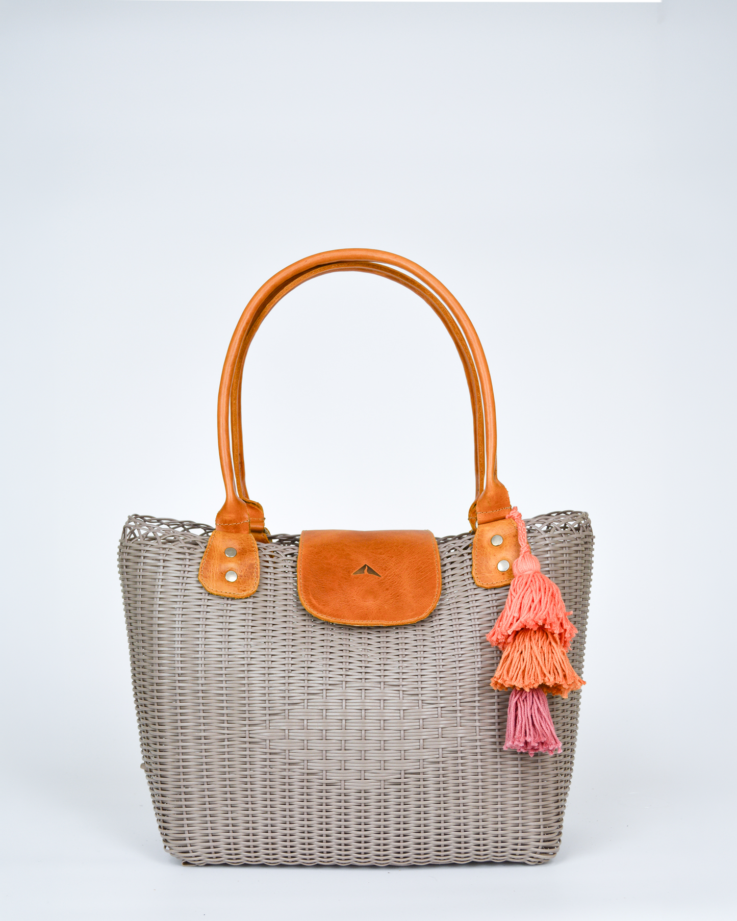 Woven Beach Collection - Large Tote w/ Sandalwood Leather Accent