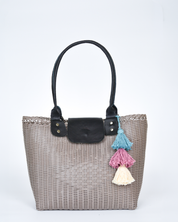 Woven Beach Tote - Midnight Black