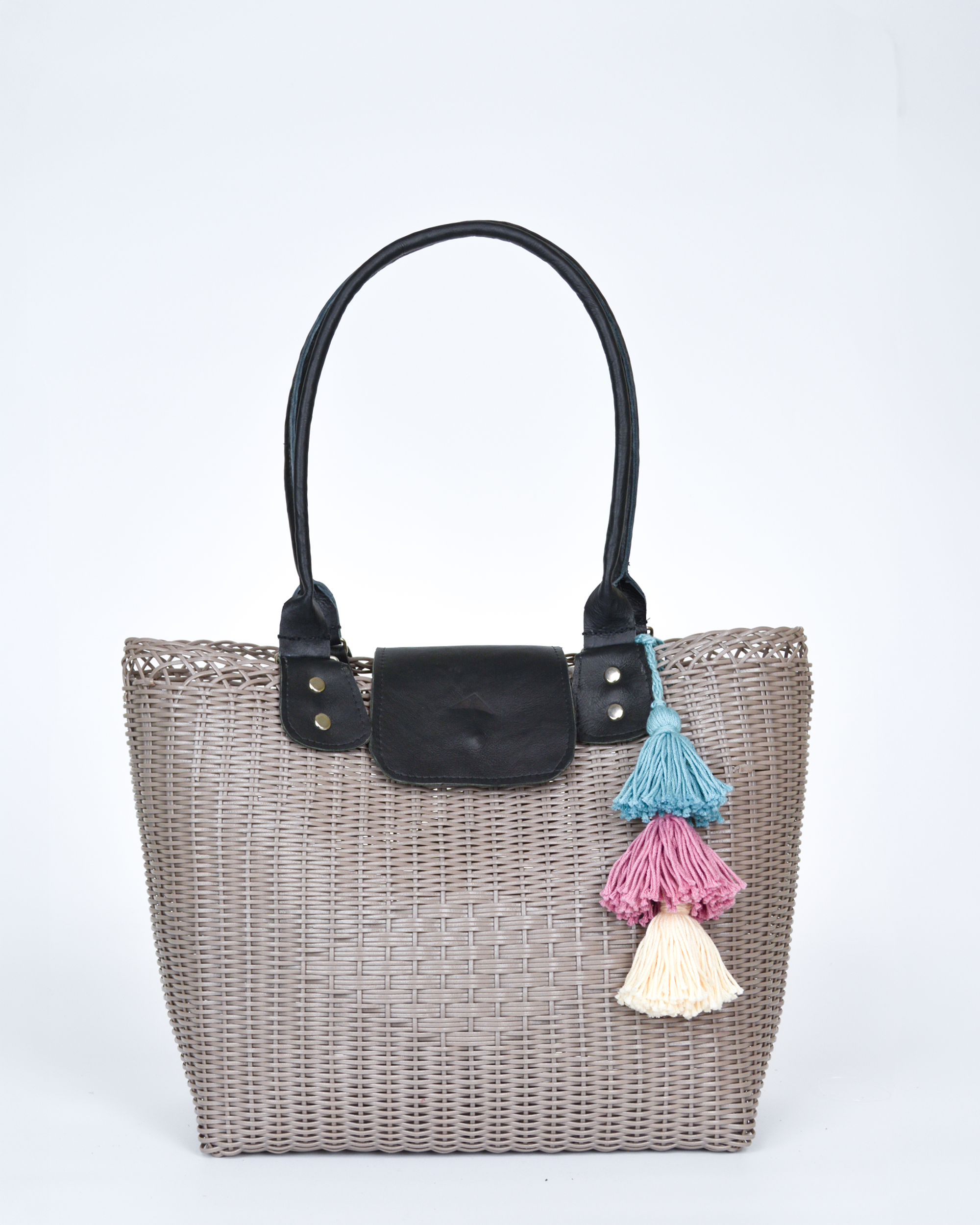 Woven Beach Tote - Midnight Black