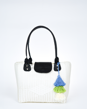 Woven Beach Tote - Midnight Black