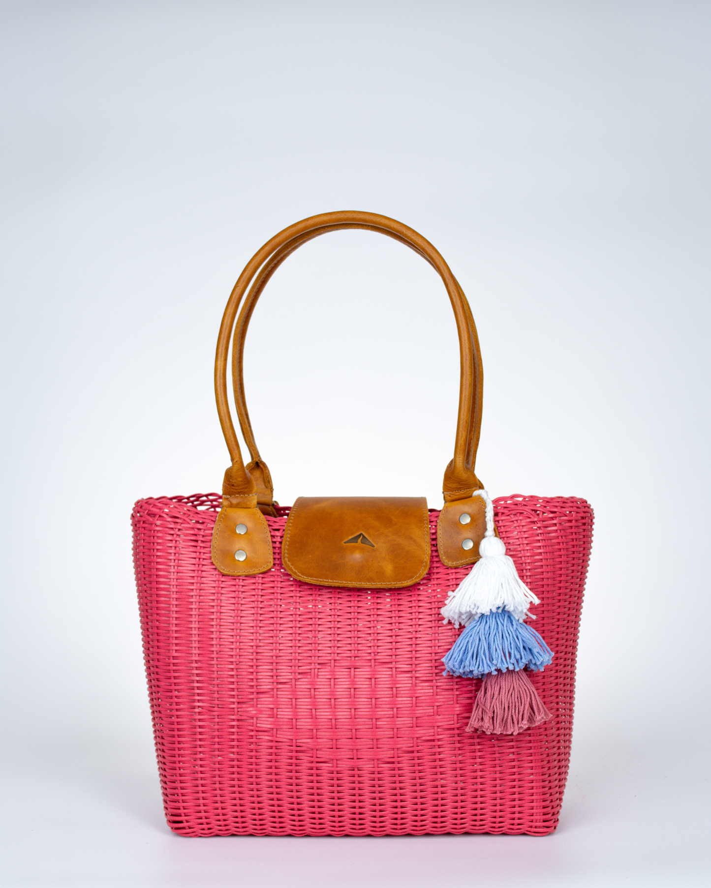 Woven Beach Collection - Large Tote w/ Sandalwood Leather Accent