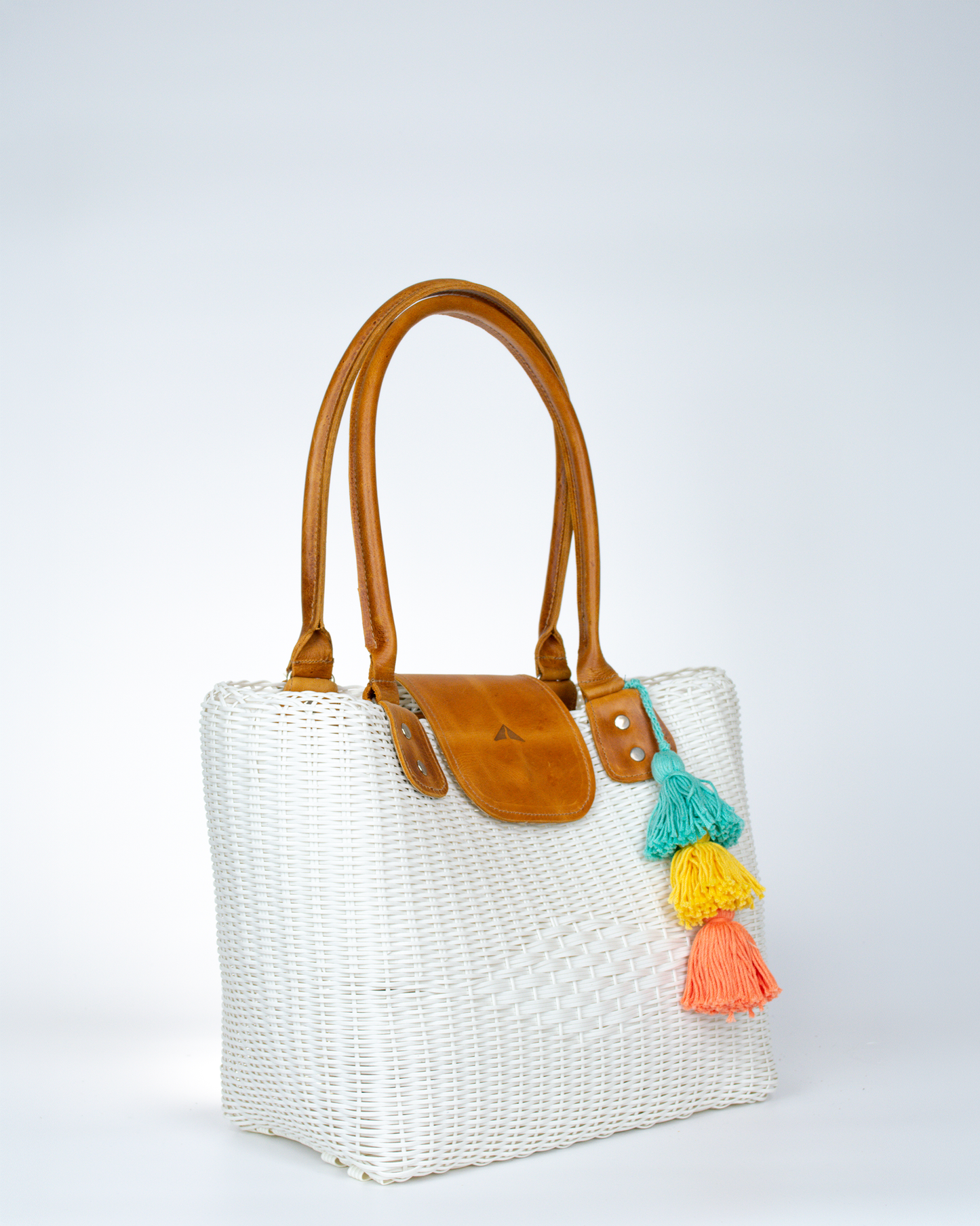 Woven Beach Collection - Large Tote w/ Sandalwood Leather Accent