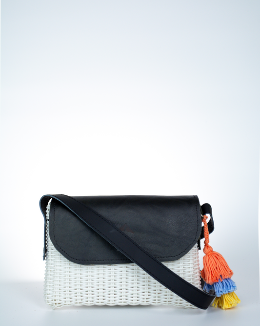 Woven Beach Collection - Mini w/ Black Leather Accent