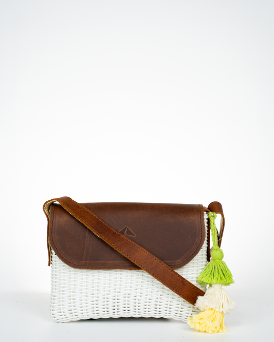 Woven Beach Collection - Mini w/ Mocha Leather Accent